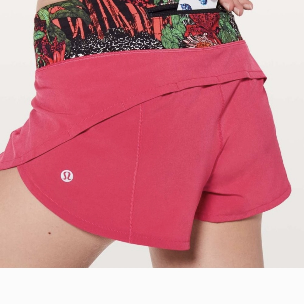[Lululemon] Speed Up Short *2.5" Fuchsia Pink / Zen Garden Multi 6 like new